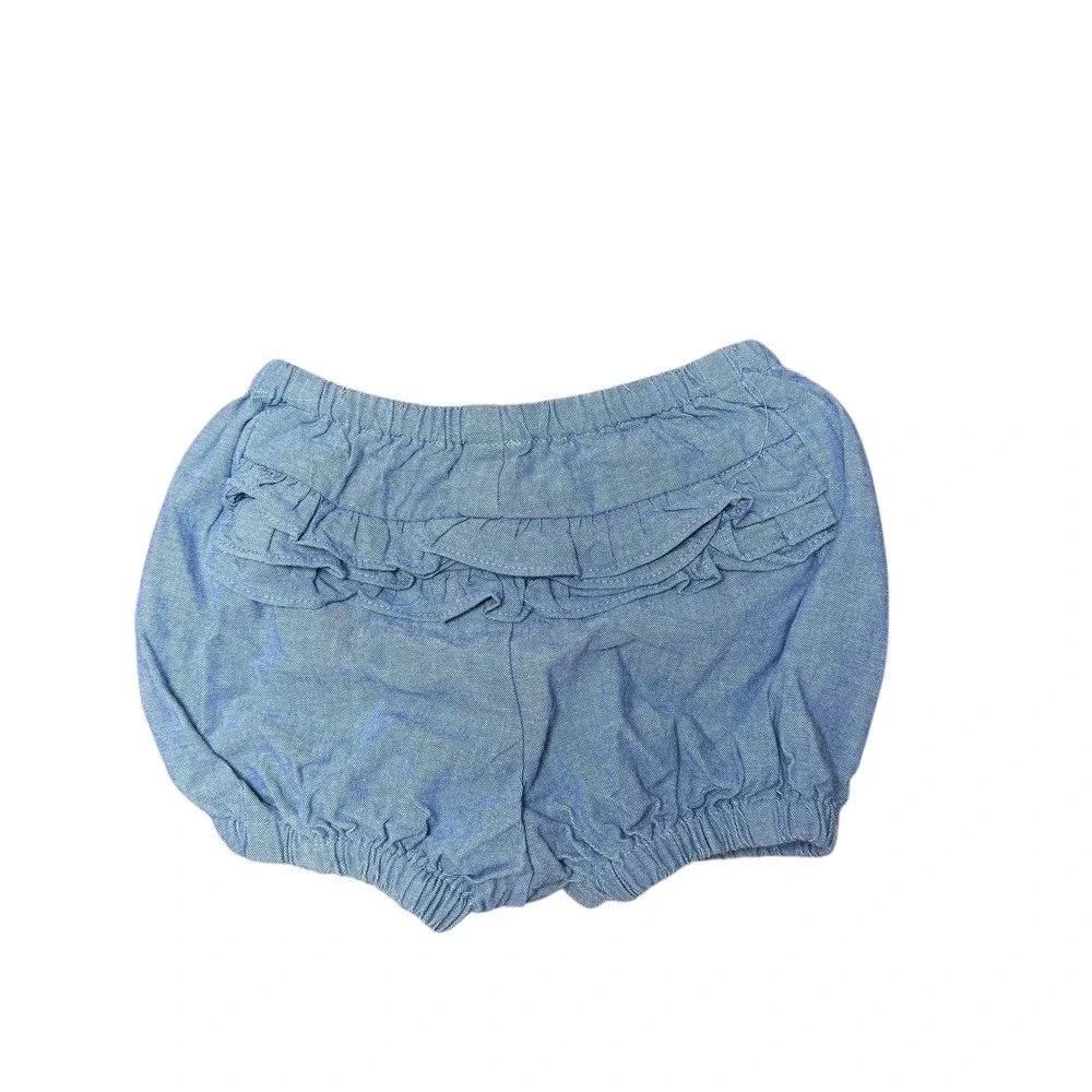 Vintage Baby Gap Newborn Chambray Ruffle‎ Bottom Shorts Size Newborn